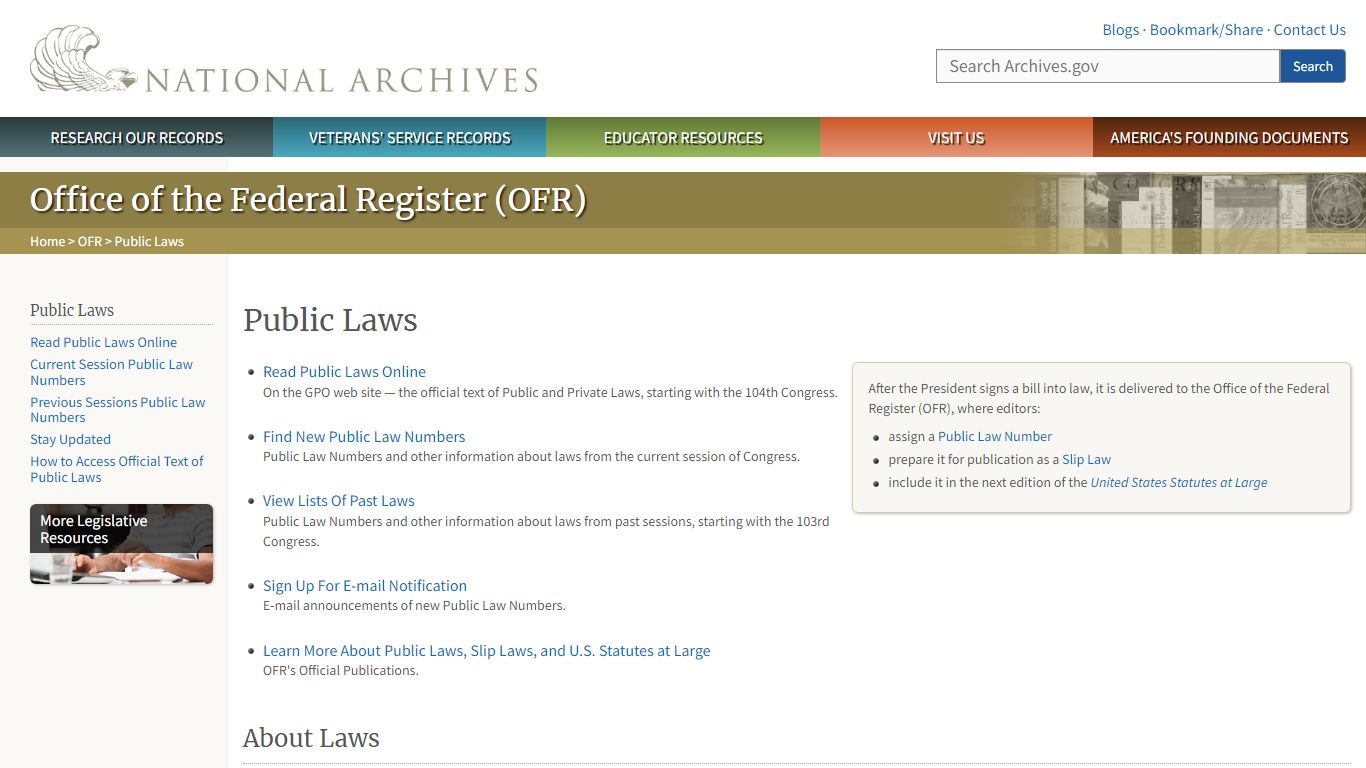 Public Laws | National Archives